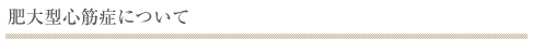 肥大型心筋症について