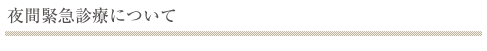 夜間緊急診療について