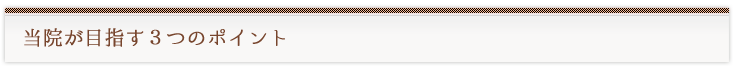 当院が目指す３つのポイント