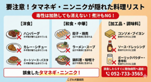 犬猫が食べてはいけないタマネギ・ニンニク入りの料理リスト