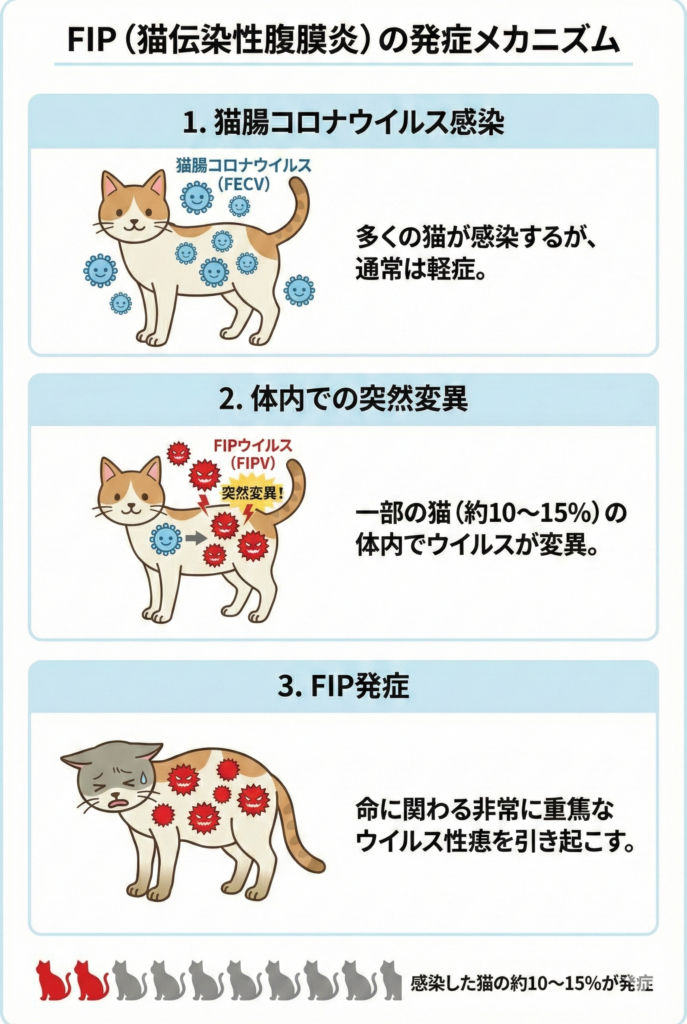 猫伝染性腹膜炎 発症のメカニズム