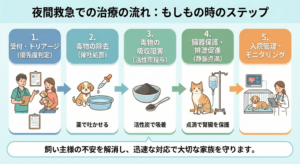 イブプロフェン中毒治療の流れ