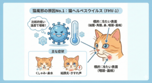猫かぜ　の原因ヘルペスウイルス