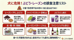 犬に危険！ぶどう・レーズンの誤食注意リスト