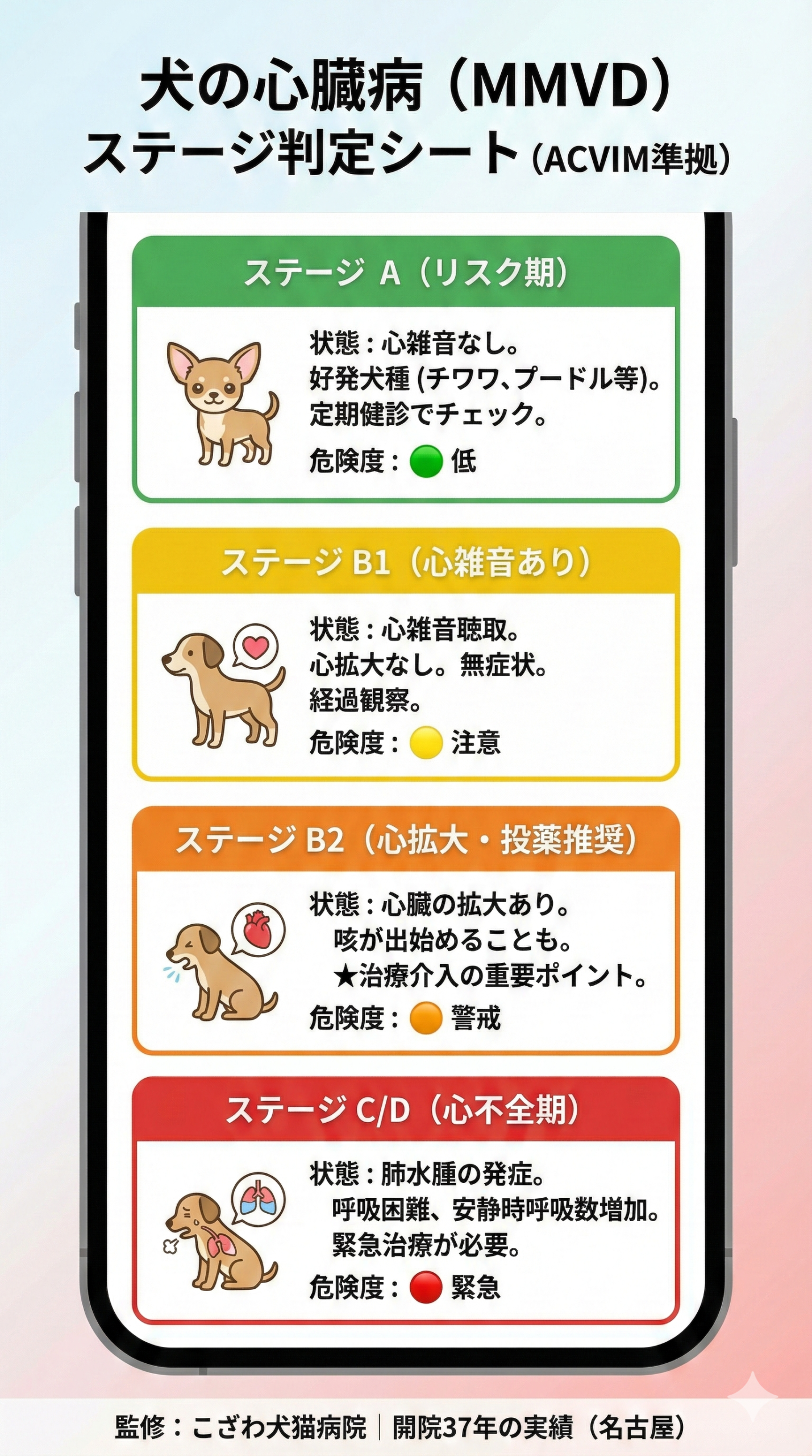 犬の僧帽弁閉鎖不全症(MMVD)最新治療｜ACVIM基準37年の実績｜名古屋こ